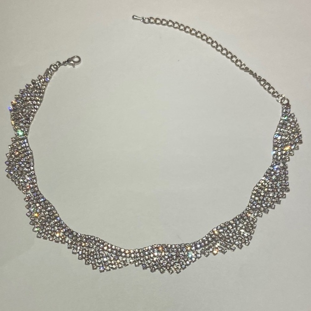 Sparkle Rhinestone Lacy Choker Necklace
